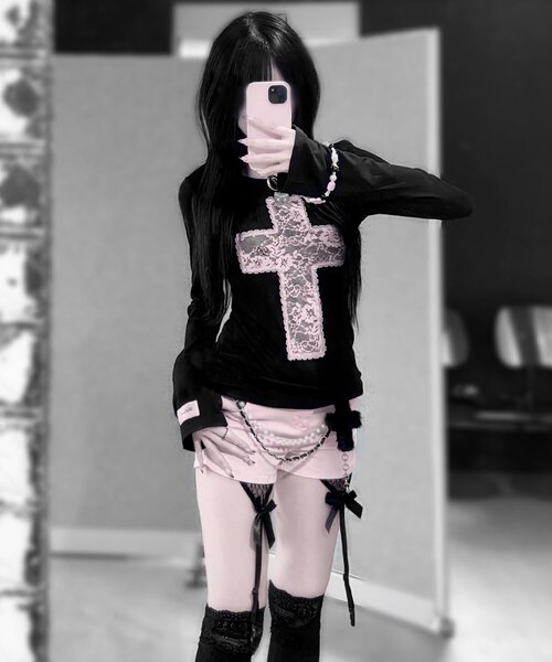 OLIVE des OLIVE（オリーブデオリーブ）の「【インフルエンサー企画】miko cross charm short pants（その他パンツ・レディース・ピンク/ブラック・FREE）」の13枚目の写真