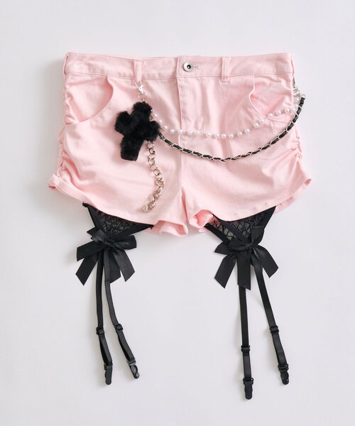 OLIVE des OLIVE（オリーブデオリーブ）の「【インフルエンサー企画】miko cross charm short pants（その他パンツ・レディース・ピンク/ブラック・FREE）」の16枚目の写真