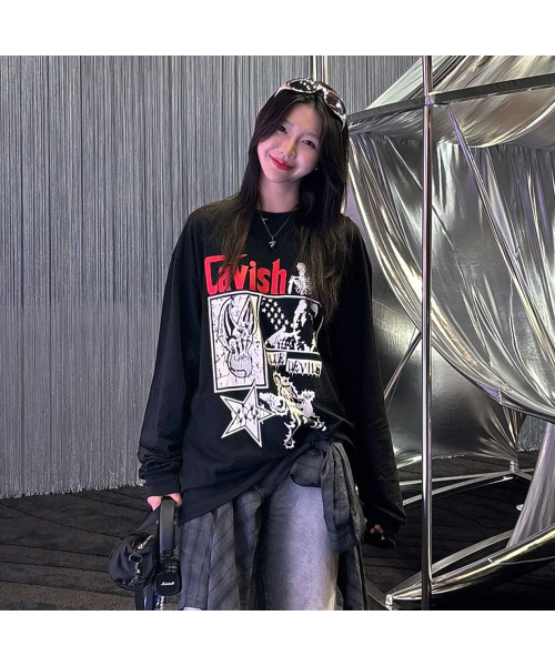 Cavish（カビシ）の「LIGHTNING SKELETON LS TEE BLACK(CV2ESUT553A)（Tシャツ/カットソー・レディース・ブラック・SMALL/MEDIUM/LARGE）」の2枚目の写真