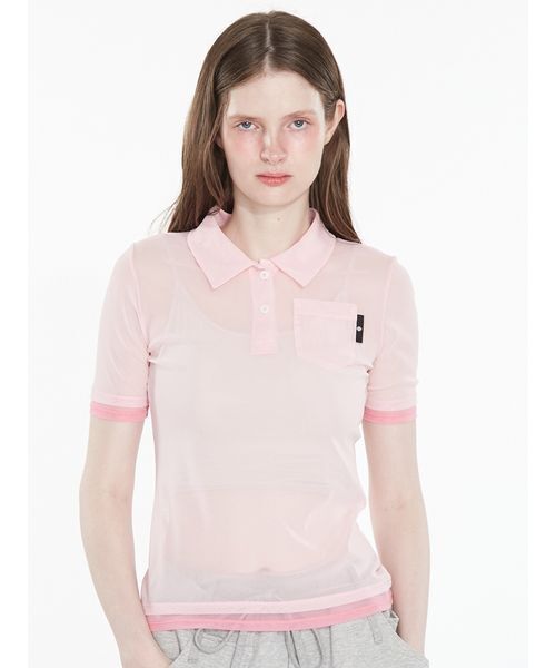 Bicolor Sheer Polo Shirt — двуцветное прозрачное поло