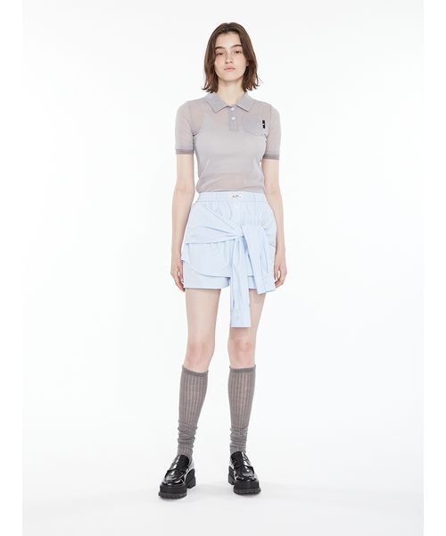 SORIN(ソリン )の「Bicolor Sheer Polo Shirt / バイカラーシアーポロシャツ(ポロシャツ・レディース・グレー/ダークグレー/ピンク/ミント・38)」の11枚目の写真