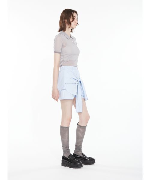 SORIN(ソリン )の「Bicolor Sheer Polo Shirt / バイカラーシアーポロシャツ(ポロシャツ・レディース・グレー/ダークグレー/ピンク/ミント・38)」の14枚目の写真