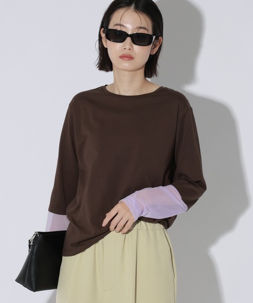 LAKOLE(ラコレ)の「アソートソデキリカエ長袖Tシャツ / 1064368(Tシャツ/カットソー・レディース・その他1/ブラック/オフホワイト/ブラウン/その他2・FREE)」の3枚目の写真