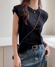シンプル ティアードスリーブ Tシャツ