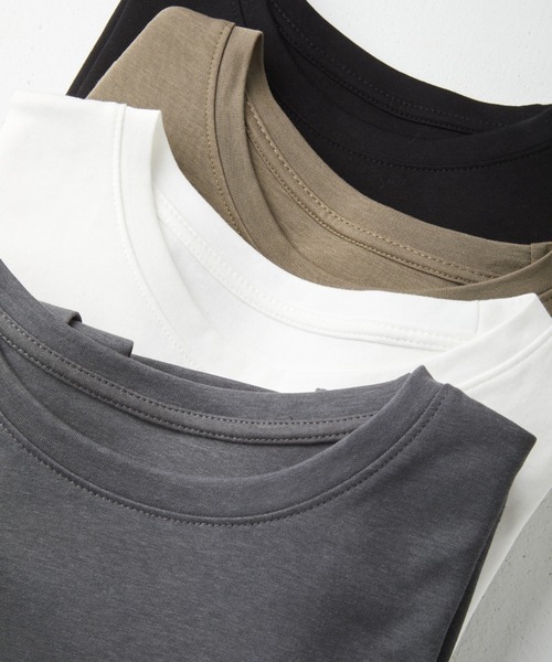 JOCOSA(ジョコサ)の「シンプル ティアードスリーブ Tシャツ(Tシャツ/カットソー・レディース・ダークグレー/カーキ/ブラック/ホワイト・S/M/L)」の16枚目の写真