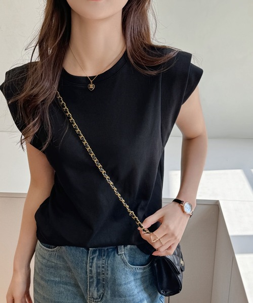 JOCOSA(ジョコサ)の「シンプル ティアードスリーブ Tシャツ(Tシャツ/カットソー・レディース・ダークグレー/カーキ/ブラック/ホワイト・S/M/L)」の10枚目の写真