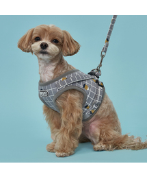DOGI（ドッグアイ）の「子犬用四角反射光ハーネスリードセット（リード/ハーネス/首輪）」