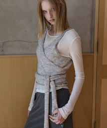 Layered Knit Bustier Oatmeal