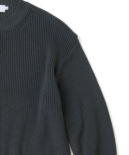 KNITTED(ニッティド)の「コットンヘンリーネックワッフルニットチャコール(ニット/セーター・メンズ・その他・M/L/XL)」の4枚目の写真
