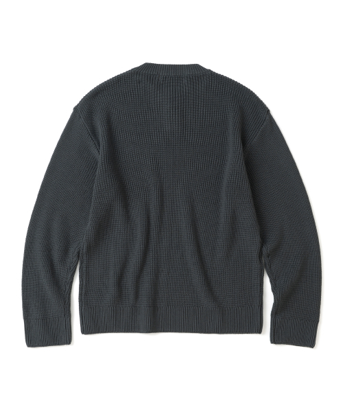KNITTED(ニッティド)の「コットンヘンリーネックワッフルニットチャコール(ニット/セーター・メンズ・その他・M/L/XL)」の7枚目の写真