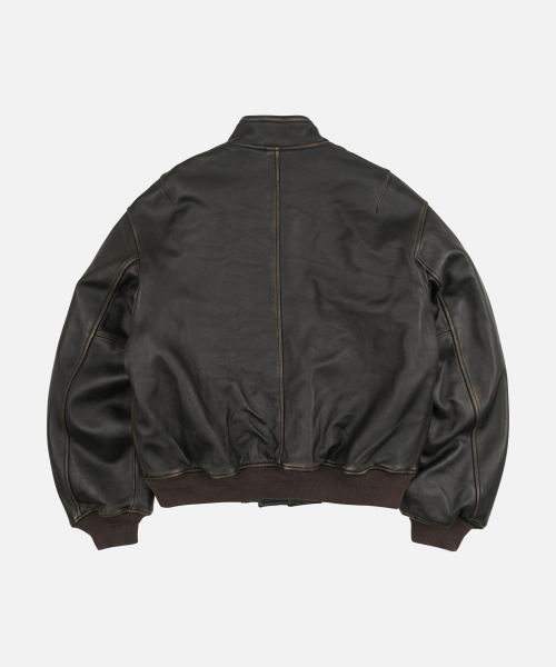 FRIZMWORKS(フリズムワークス)の「LAMBSKIN FLIGHT JACKET _ WASHED BROWN(ライダースジャケット・メンズ・その他・SMALL/MEDIUM/LARGE/X-LARGE)」の3枚目の写真