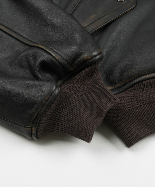 FRIZMWORKS(フリズムワークス)の「LAMBSKIN FLIGHT JACKET _ WASHED BROWN(ライダースジャケット・メンズ・その他・SMALL/MEDIUM/LARGE/X-LARGE)」の7枚目の写真