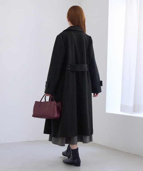 ROPE' PICNIC(ロペピクニック)の「JAPAN FABRIC ダブルチェスターロング丈ウールコート(チェスターコート・レディース・ベージュ系その他2/ブラック/ラベンダー/グレー・FREE)」の8枚目の写真