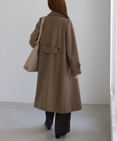 ROPE' PICNIC(ロペピクニック)の「JAPAN FABRIC ダブルチェスターロング丈ウールコート(チェスターコート・レディース・ベージュ系その他2/ブラック/ラベンダー/グレー・FREE)」の13枚目の写真