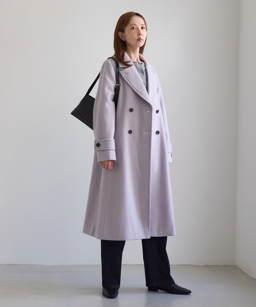 ROPE' PICNIC(ロペピクニック)の「JAPAN FABRIC ダブルチェスターロング丈ウールコート(チェスターコート・レディース・ベージュ系その他2/ブラック/ラベンダー/グレー・FREE)」の15枚目の写真