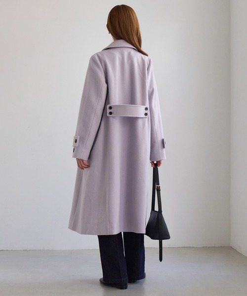 ROPE' PICNIC(ロペピクニック)の「JAPAN FABRIC ダブルチェスターロング丈ウールコート(チェスターコート・レディース・ベージュ系その他2/ブラック/ラベンダー/グレー・FREE)」の16枚目の写真
