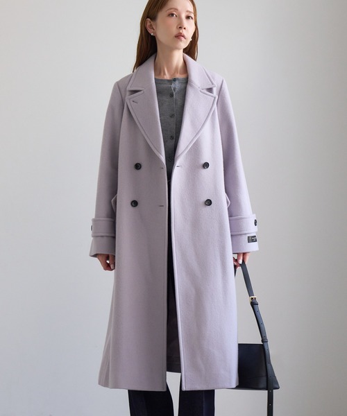 ROPE' PICNIC(ロペピクニック)の「JAPAN FABRIC ダブルチェスターロング丈ウールコート(チェスターコート・レディース・ベージュ系その他2/ブラック/ラベンダー/グレー・FREE)」の17枚目の写真