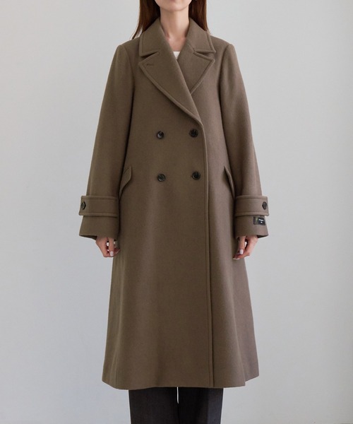 ROPE' PICNIC(ロペピクニック)の「JAPAN FABRIC ダブルチェスターロング丈ウールコート(チェスターコート・レディース・ベージュ系その他2/ブラック/ラベンダー/グレー・FREE)」の22枚目の写真