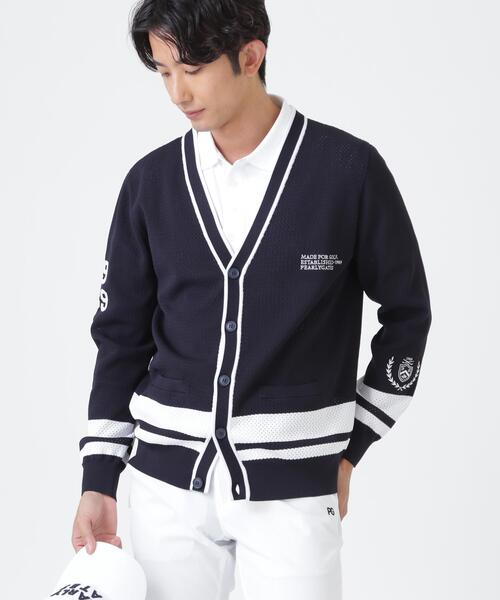 PEARLY GATES（パーリーゲイツ）の「12GVネックニットカーディガン ＜メッシュ柄＞ (MENS)（カーディガン/ボレロ・メンズ・ネイビー/グレー系その他・LARGE/MEDIUM）」の2枚目の写真