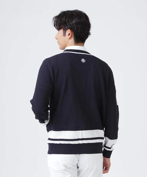 PEARLY GATES（パーリーゲイツ）の「12GVネックニットカーディガン ＜メッシュ柄＞ (MENS)（カーディガン/ボレロ・メンズ・ネイビー/グレー系その他・LARGE/MEDIUM）」の18枚目の写真