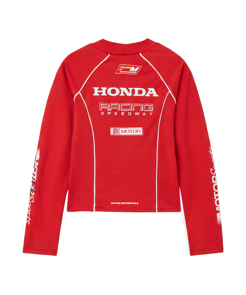 PHYPS MOTORCYCLE(フィップスモーターサイクル)の「Women Racing Artwork Half Neck Crop Long Sleeve Red(Tシャツ/カットソー・レディース・その他・SMALL/LARGE/MEDIUM)」の3枚目の写真