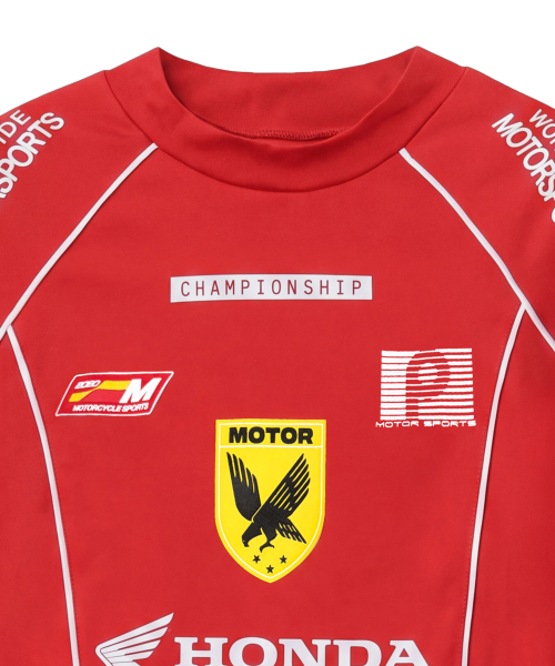 PHYPS MOTORCYCLE(フィップスモーターサイクル)の「Women Racing Artwork Half Neck Crop Long Sleeve Red(Tシャツ/カットソー・レディース・その他・SMALL/LARGE/MEDIUM)」の4枚目の写真