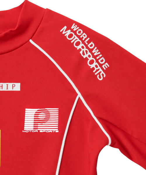 PHYPS MOTORCYCLE(フィップスモーターサイクル)の「Women Racing Artwork Half Neck Crop Long Sleeve Red(Tシャツ/カットソー・レディース・その他・SMALL/LARGE/MEDIUM)」の2枚目の写真