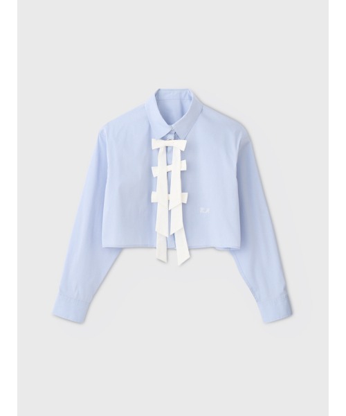EIMY ISTOIRE(エイミーイストワール)の「EIMY RIBBON SHIRT(シャツ/ブラウス・レディース・ライトピンク/ホワイト/サックスブルー・FREE)」の3枚目の写真