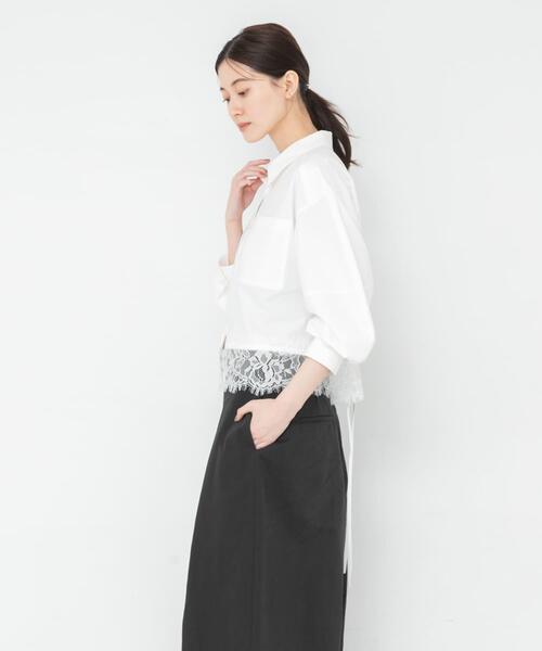 URBAN RESEARCH(アーバンリサーチ)の「レーストリムコットンシャツ(シャツ/ブラウス・レディース・オフホワイト/ライトブルー・FREE)」の10枚目の写真