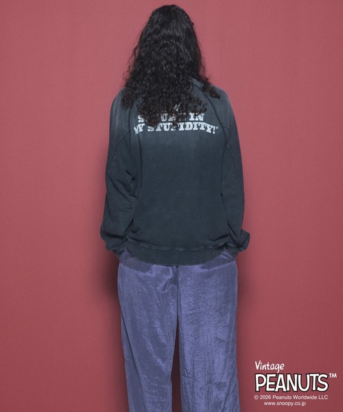 MAISON SPECIAL（メゾンスペシャル）の「《UNISEX》「PEANUTS」プライムオーバークルーネックスウェット/「PEANUTS」Prime-Over Crew Neck Sweatshirt【MAISON SPECIAL/メゾンスペシャル】（スウェット・メンズ・ブラック/ライトグリーン/グレー・0/1/2）」の8枚目の写真
