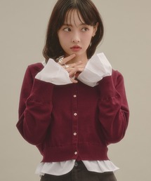 シャツレイヤードカーディガン