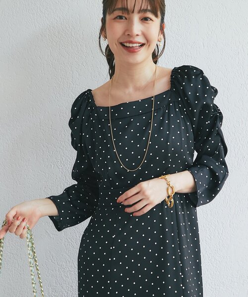 La boutique BonBon(ラブティックボンボン)の「ドットレース付きマーメイドワンピース(ワンピース・レディース・ブラック/オフホワイト・38/36)」の17枚目の写真