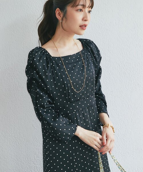 La boutique BonBon(ラブティックボンボン)の「ドットレース付きマーメイドワンピース(ワンピース・レディース・ブラック/オフホワイト・38/36)」の18枚目の写真