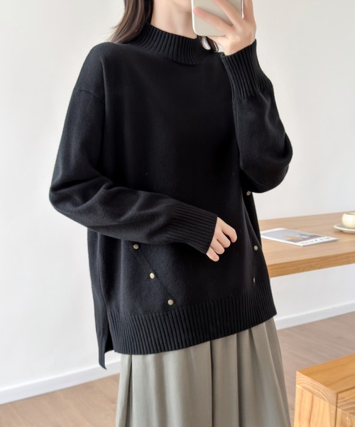 ABITOKYO(アビトーキョー)の「サイドスリットタートルネックニットプルオーパー(ニット/セーター・レディース・ブラック/チャコールグレー/モカ・FREE)」の18枚目の写真