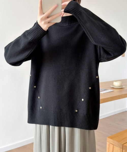 ABITOKYO(アビトーキョー)の「サイドスリットタートルネックニットプルオーパー(ニット/セーター・レディース・ブラック/チャコールグレー/モカ・FREE)」の19枚目の写真