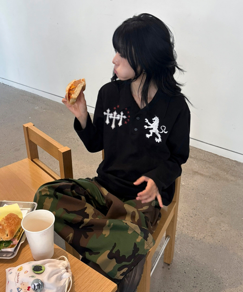 SCALLYWAG（スカリーワグ）の「ライオンポロ ロングスリーブ[ブラック]（ポロシャツ・レディース・その他・MEDIUM/LARGE）」の3枚目の写真