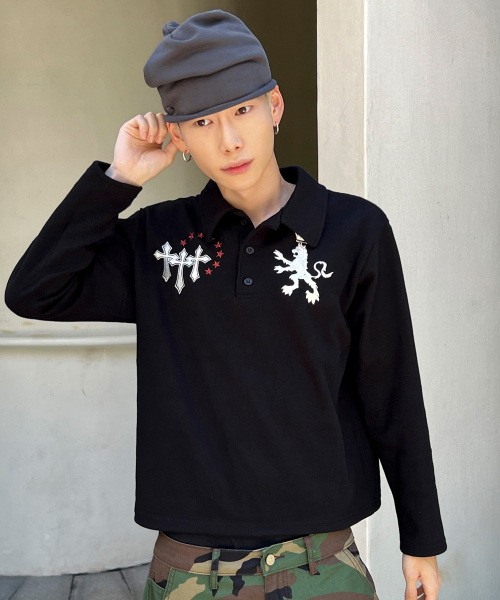 SCALLYWAG（スカリーワグ）の「ライオンポロ ロングスリーブ[ブラック]（ポロシャツ・レディース・その他・MEDIUM/LARGE）」の6枚目の写真