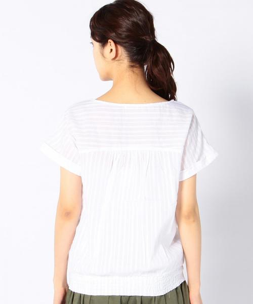 coen（コーエン）の「カラミレースプルオーバーブラウス（シャツ/ブラウス・レディース・ネイビー/ホワイト・FREE）」の3枚目の写真