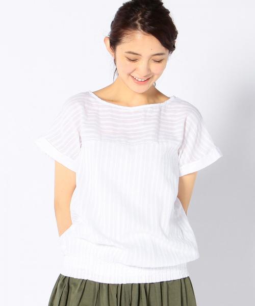 coen（コーエン）の「カラミレースプルオーバーブラウス（シャツ/ブラウス・レディース・ネイビー/ホワイト・FREE）」の4枚目の写真