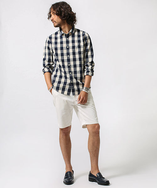 NANO universe（ナノユニバース）の「ガーメントダイショーツ（チノパンツ・メンズ・ベージュ/カーキ/ホワイト/ネイビー・SMALL/LARGE/MEDIUM）」の5枚目の写真