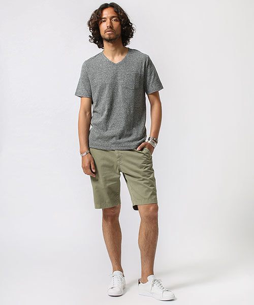 NANO universe（ナノユニバース）の「ガーメントダイショーツ（チノパンツ・メンズ・ベージュ/カーキ/ホワイト/ネイビー・SMALL/LARGE/MEDIUM）」の7枚目の写真