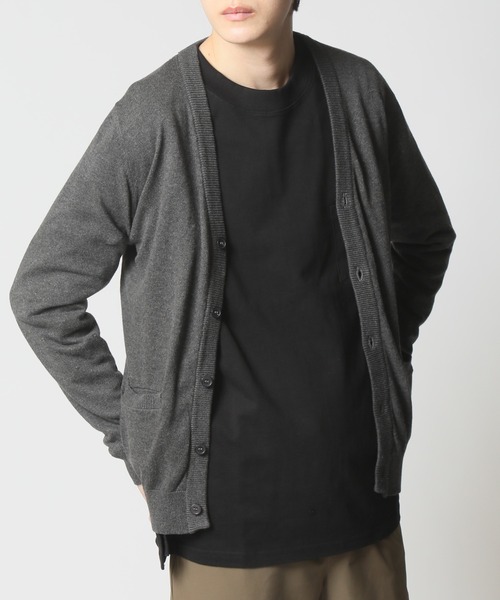 ARCADE（アーケード）の「コットンニットカーディガン（カーディガン/ボレロ・メンズ・チャコールグレー/グレー/ロイヤルブルー/マスタード/ネイビー/グリーン/ワインレッド/キナリ/ブラック/レッド/ワイン/オフホワイト/ラベンダー/ライトピンク・LARGE/MEDIUM/LL）」の6枚目の写真