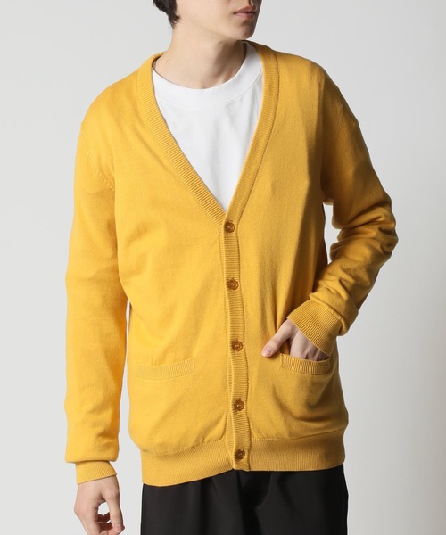 ARCADE（アーケード）の「コットンニットカーディガン（カーディガン/ボレロ・メンズ・チャコールグレー/グレー/ロイヤルブルー/マスタード/ネイビー/グリーン/ワインレッド/キナリ/ブラック/レッド/ワイン/オフホワイト/ラベンダー/ライトピンク・LARGE/MEDIUM/LL）」の10枚目の写真