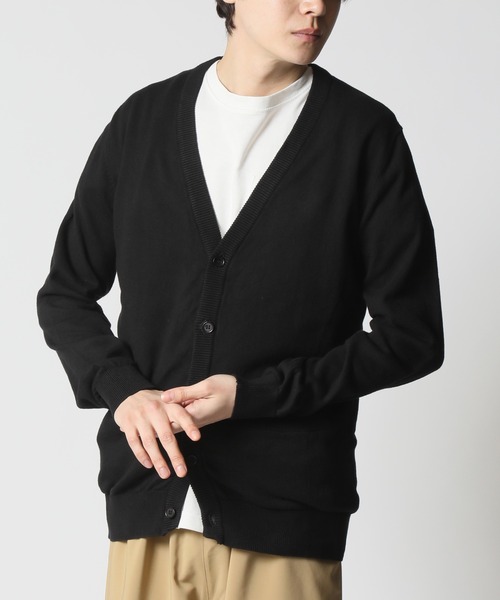ARCADE（アーケード）の「コットンニットカーディガン（カーディガン/ボレロ・メンズ・チャコールグレー/グレー/ロイヤルブルー/マスタード/ネイビー/グリーン/ワインレッド/キナリ/ブラック/レッド/ワイン/オフホワイト/ラベンダー/ライトピンク・LARGE/MEDIUM/LL）」の5枚目の写真