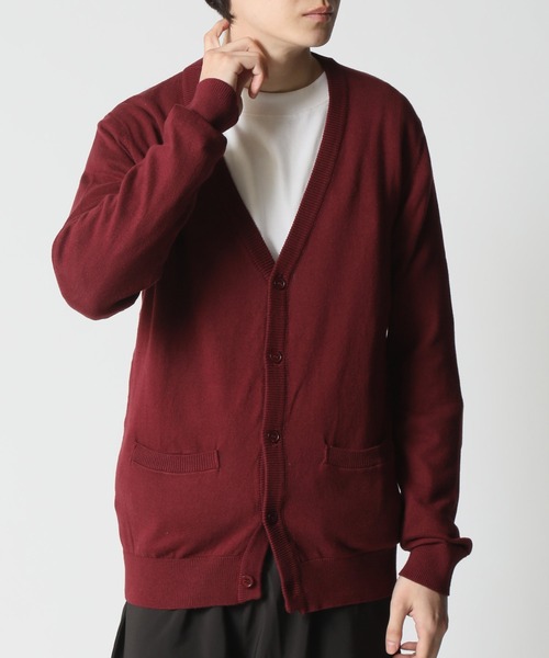 ARCADE（アーケード）の「コットンニットカーディガン（カーディガン/ボレロ・メンズ・チャコールグレー/グレー/ロイヤルブルー/マスタード/ネイビー/グリーン/ワインレッド/キナリ/ブラック/レッド/ワイン/オフホワイト/ラベンダー/ライトピンク・LARGE/MEDIUM/LL）」の13枚目の写真