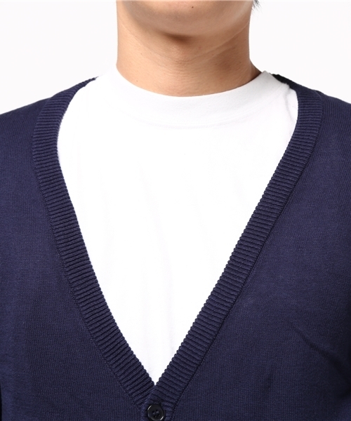 ARCADE（アーケード）の「コットンニットカーディガン（カーディガン/ボレロ・メンズ・チャコールグレー/グレー/ロイヤルブルー/マスタード/ネイビー/グリーン/ワインレッド/キナリ/ブラック/レッド/ワイン/オフホワイト/ラベンダー/ライトピンク・LARGE/MEDIUM/LL）」の15枚目の写真