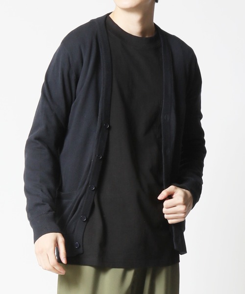 ARCADE（アーケード）の「コットンニットカーディガン（カーディガン/ボレロ・メンズ・チャコールグレー/グレー/ロイヤルブルー/マスタード/ネイビー/グリーン/ワインレッド/キナリ/ブラック/レッド/ワイン/オフホワイト/ラベンダー/ライトピンク・LARGE/MEDIUM/LL）」の7枚目の写真