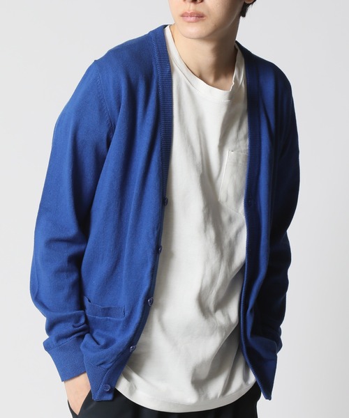 ARCADE（アーケード）の「コットンニットカーディガン（カーディガン/ボレロ・メンズ・チャコールグレー/グレー/ロイヤルブルー/マスタード/ネイビー/グリーン/ワインレッド/キナリ/ブラック/レッド/ワイン/オフホワイト/ラベンダー/ライトピンク・LARGE/MEDIUM/LL）」の8枚目の写真