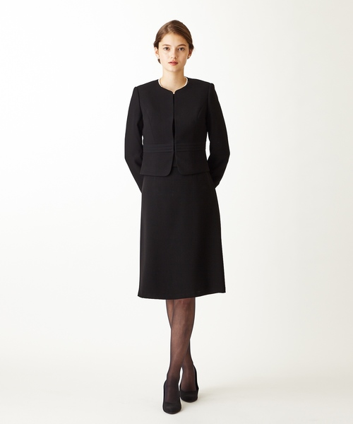セール 喪服 礼服 ワンピース Aimer ワンピース ドレス ノーカラージャケット セットアップ風ワンピース ブラックフォーマル アンサンブル ワンピース Aimer エメ のファッション