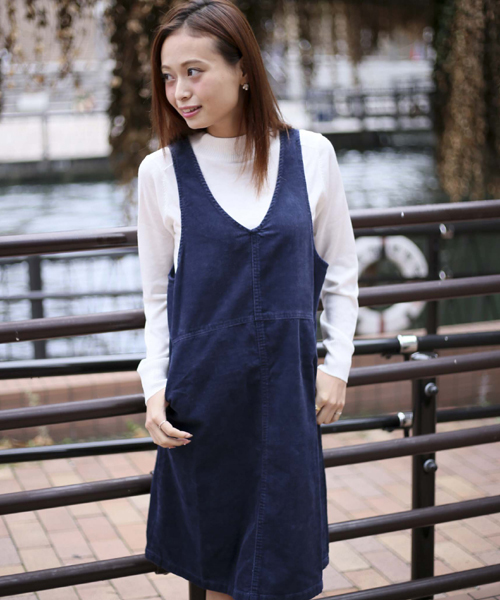Denime（ドゥニーム）の「コーデュロイワンピース（ワンピース・レディース・ネイビー/ベージュ/ワイン・FREE）」の2枚目の写真